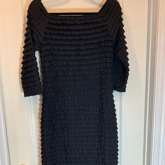 Frank Lyman Design Dresses & Skirts - Frank Lyman Design Black Tiered Dress – Size 8 / Medium, Elegant & Textured